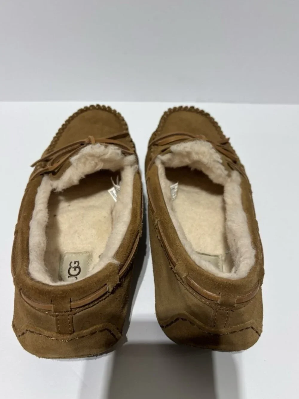 UGG Men’s Olsen Moccasin Chestnut Suede Slippers, Size 9 M